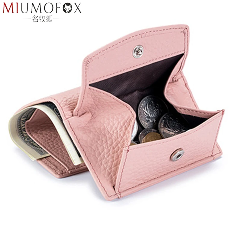 Big Sale Small Wallet Purses Coin-Pocket Mini Genuine-Leather Rfid Portfel Fashion with Blocking 85ZXEaDlG