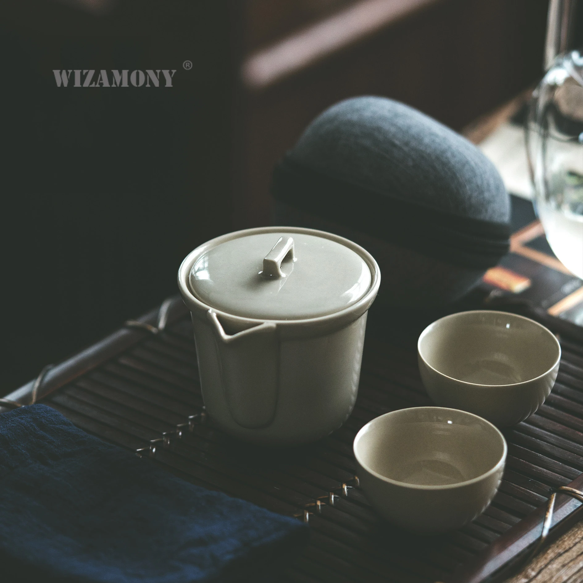 WIZAMONY пепельный серый китайский чайный набор кунг-фу gaiwan Чайник чашки ярмарка кружка Чайные Наборы белый керамический fot подарок пуэр посуда для напитков