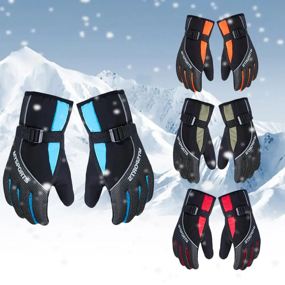 Зимние водонепроницаемые перчатки для лыжного спорта зимние ветрозащитные теплые флисовые перчатки унисекс мотоциклетные рукавицы полный палец противоскользящие термо