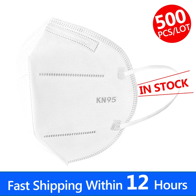 

500Pcs KN95 Face Mask Anti Dust N95 Mask 4-Layer PM2.5 Dust Protection 95% Filtration KN95 Mouth muffle Cover