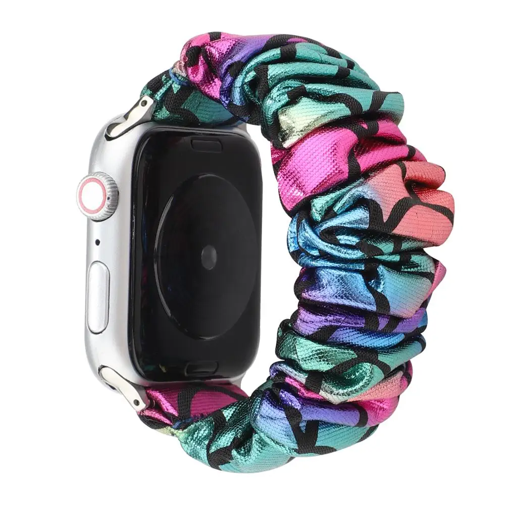 

Stretchable Solo Loop Band for Apple Watch Series 6 SE 5 4 3 iwatch Scrunchie Wrist Strap for 38/40mm 42/44mm Fabric Bracelet.