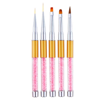 Günstig NOQ Professionelle Nail Art Rosa Strass Stange Malerei Salon Stift Maniküre Pinsel Acryl Pull Nagel Pinsel Für Gel Nagellack