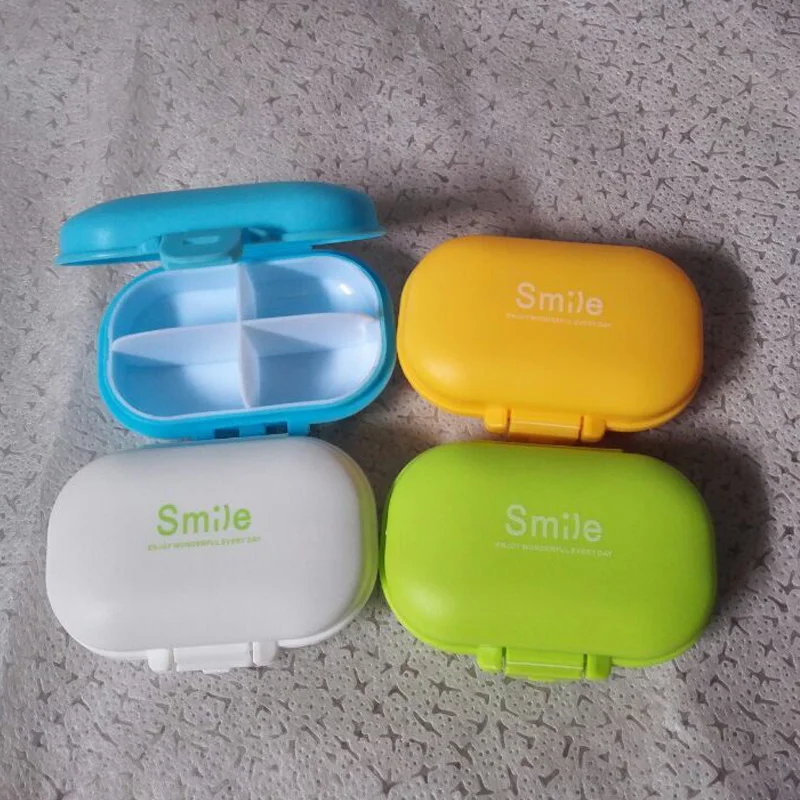 Портативный мини чехол для таблеток коробки лекарств 4 сетки путешествий дома