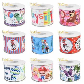 

HSDCraft Hair Accessories ribbon 10 yards printed grosgrain ribbon Free shipping