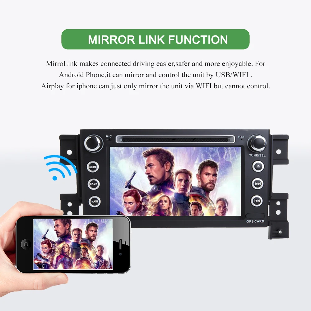 Excellent Bonroad 7"2Din Android 9.0 Car dvd For suzuki grand vitara 2007-2013 Stereo gps navigation car radio USB audio video player 15