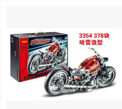 

DECOOL Race Car Building Blocks Science And Technology Toy Compatible Assembled Inserted Building Blocks Harley Motorcycle 3354-