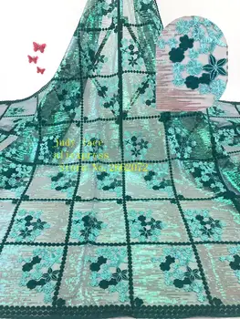 

5yards 7 colour sequins embroidery grid cloth euramerican style embroidery designs used in the design of dress RF72#