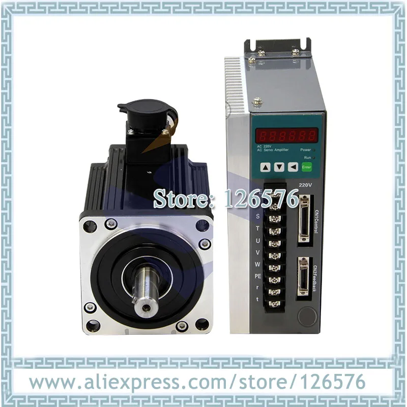 

economical AC220V 110 AC Servo motor 1.2KW 4N.m 3000rpm and Driver with 3m Cable