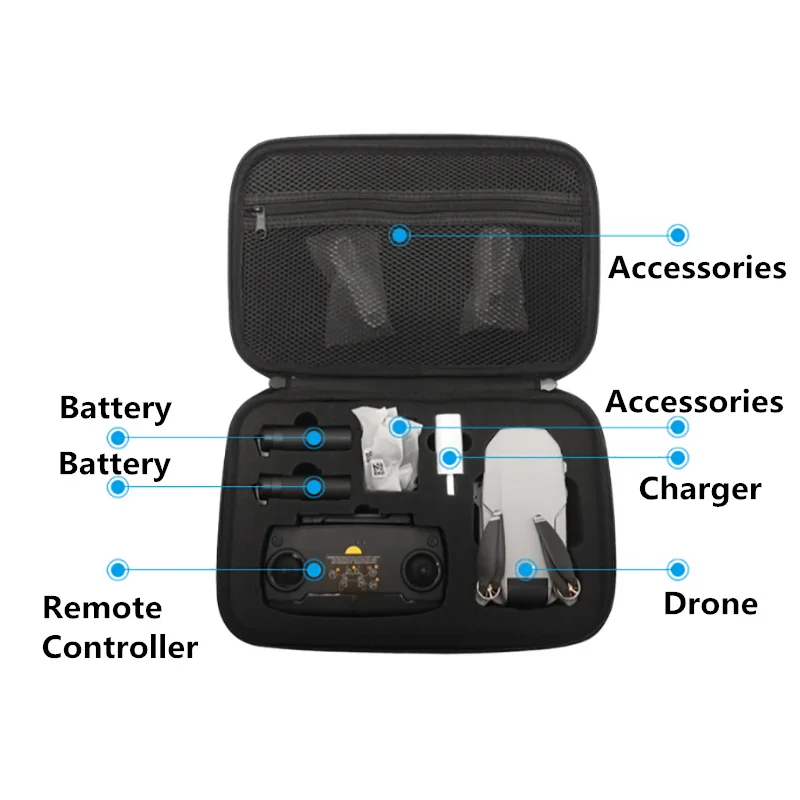 Buy PU Carrying Case for DJI Mavic Mini Protective Storage Bag Travel Case Shockproof Bag for DJI Mavic Mini Drone Accessories