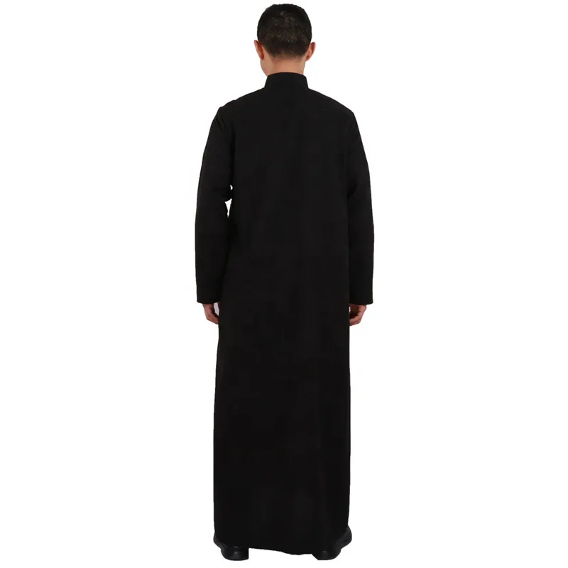 Saudi Arab Dubai Long Jubba Thobe for Man Muslim Islamic Traditional Clothing Long Robe Loose Kaftan Summer Long Sleeve Cotton