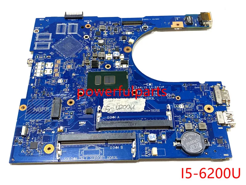 100% рабочая для dell inspiron 5559 Материнская плата ноутбука CN-0FV59D 0FV59D AAL15 LA-D071P с SR2EY I5-6200U
