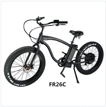 26 дюймов Топ Fr26c производитель черный 48v 500w с крупными покрышками для езды по Электрический Снежный велосипед Bicicleta Electrica электрический велосипед, фара для электровелосипеда - Цвет: 36v350W13AH