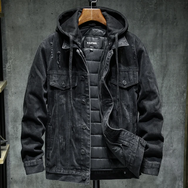 Large Size Warm Men Denim Jacket | Jacket Jeans Coat Men Wool - 2023 Men  Black/blue - Aliexpress
