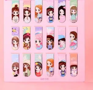 18 шт. мини набор магнитных закладок Kawaii закладки-наклейки для книг маркер бумага для чтения студенческие канцелярские принадлежности - Цвет: E