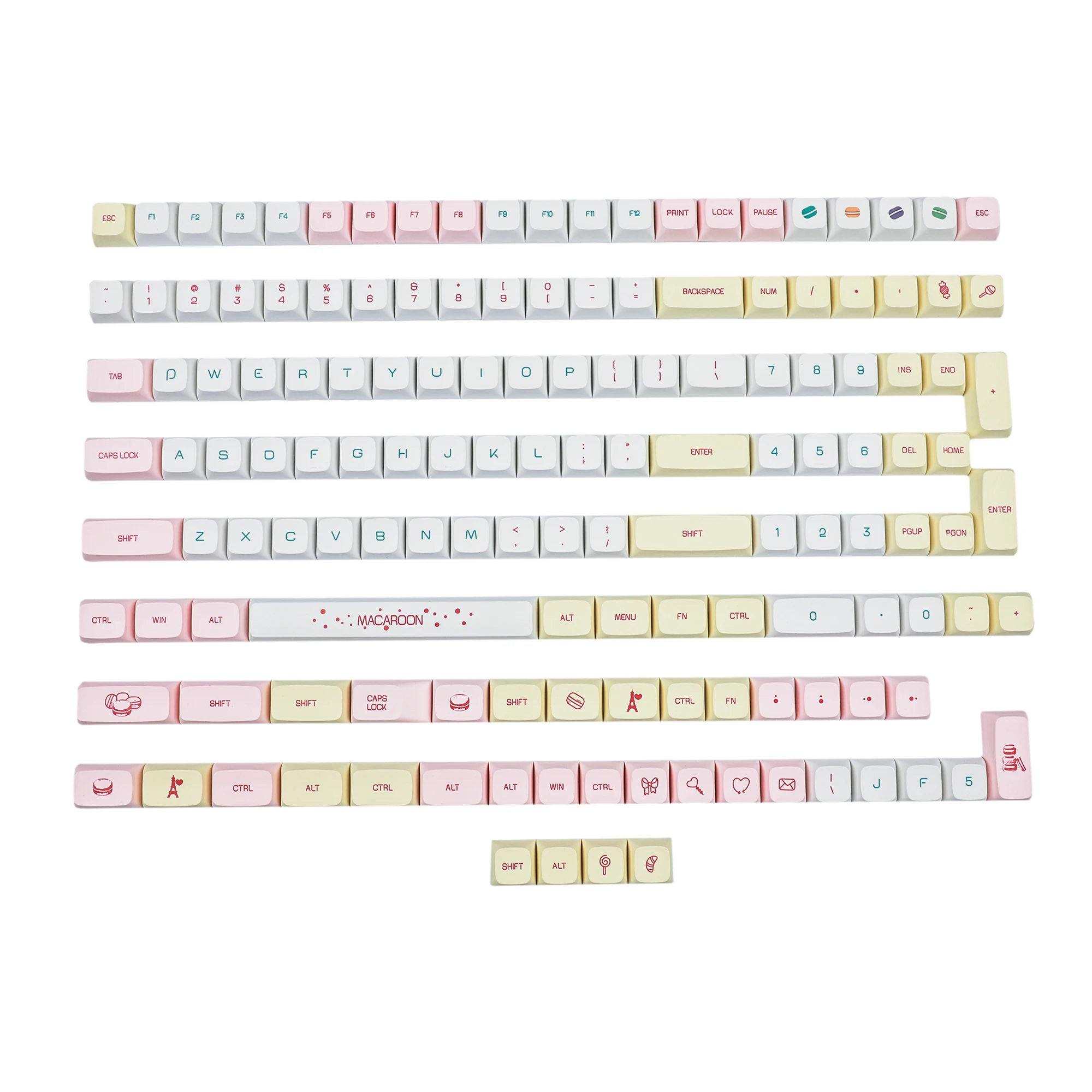 Zda Perfil 146 Chave Macaroon Corante Sub Pbt Gk61 Keycaps para Teclado Mecânico 104 87 61 Semelhante a Xda 60 Gk61x Gmmk Keychron
