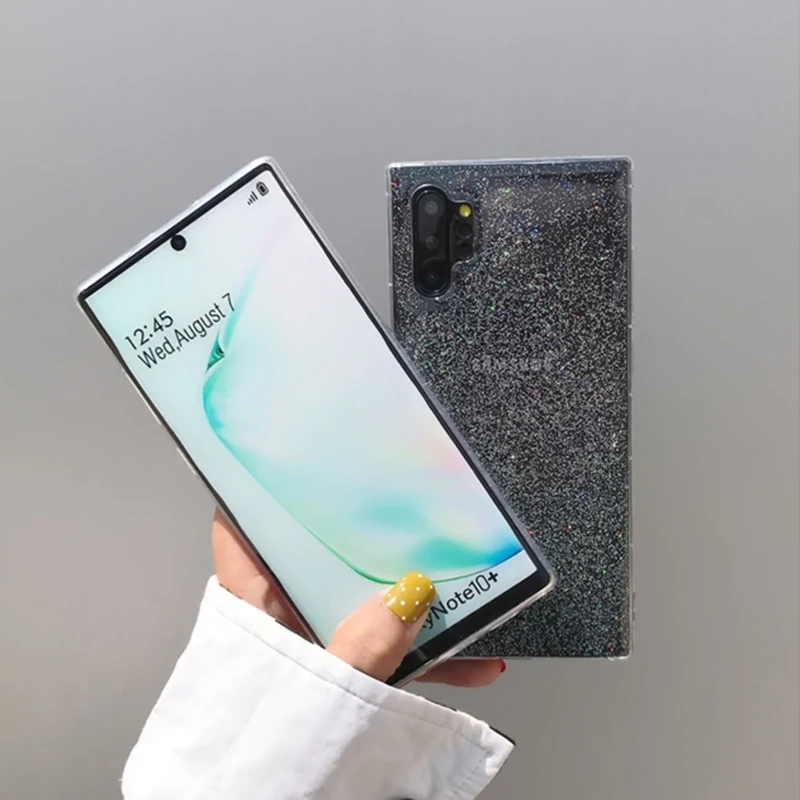 Для samsung Note 10 plus 8 9 шикарные блестящие порошки Прозрачный чехол для samsung Galaxy S10 Plus S8 S9 цветной мягкий градиентный чехол