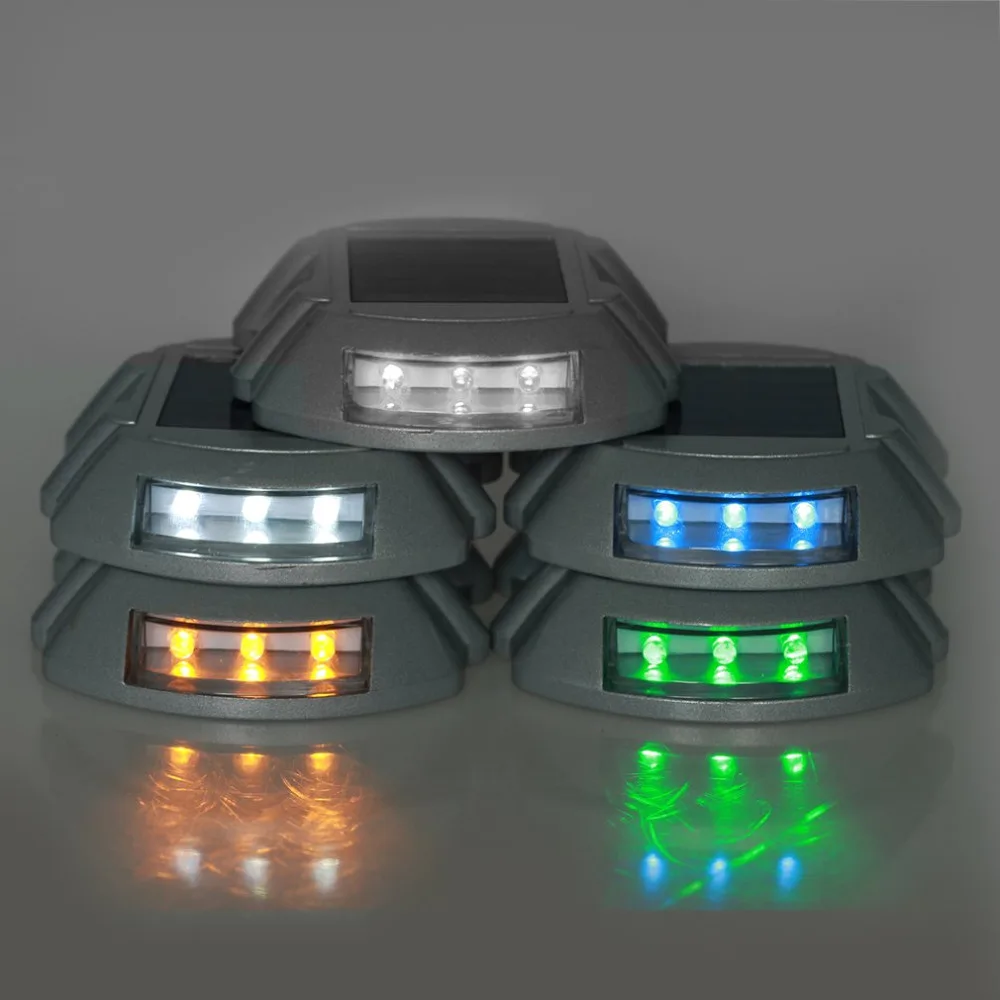 Waterproof blink lamp Path Light Solar Road Stud Paving IP68 Outdoor Driveway Pathway Yard Garden Step Lamps Warning Light