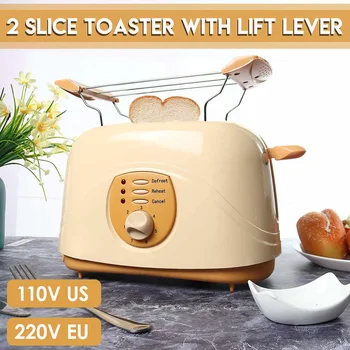 

Automatic Toaster 2-Slice Breakfast Sandwich Maker Machine 700W 110-240V 7-speed Baking Cooking Appliances Home Office Toasters
