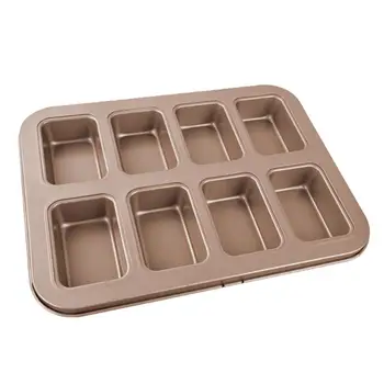

Brownie Cake Pan 8-Cavity Nonstick Cake Mold Rectangular Muffin Pan Bakeware For Kitchen Oven Baking