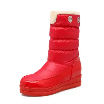 

DORATASIA Women Mid Calf Solid Casual Slip On Sewing Shoes 2020 Consise Classic Metal Boots Women Warm Brand Snowboots