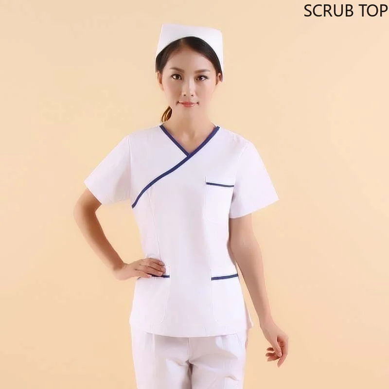 Kaufen Women s Fashion Scrub Top Color Blocking Design Medical Uniforms Nursing Uniforms Short Sleeved V neck Top( Just A Top)
