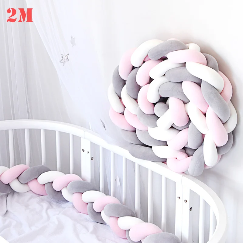 2M 12L 1 шт., 2 м/3 м, для новорожденных, детская кроватка, бампер, кровать, бампер, узел, декор для детской комнаты, для новорожденных, кровать, бампер, длинная плетеная Подушка, узел, кроватка - Цвет: 2M 12L
