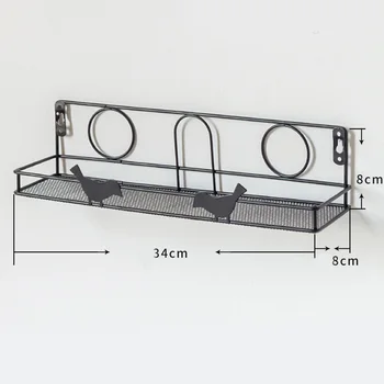 

Nordic Style Punch Free Wrought Iron Wall Mounted Floating Shelf Living Room Flower Pot Corner Brackets Bathroom Picture Frames