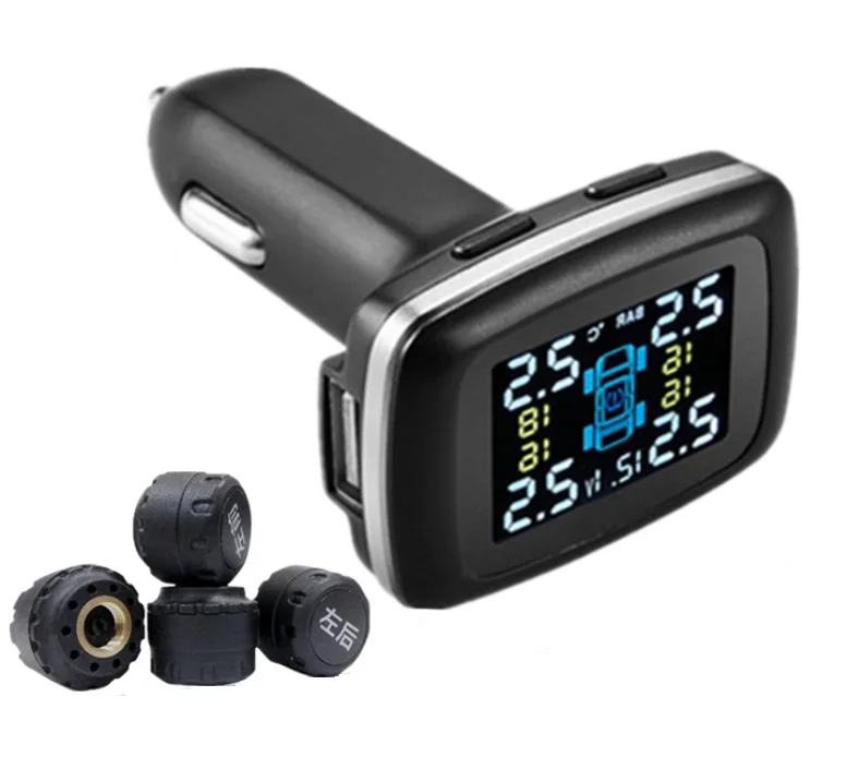 Умный автомобиль TPMS система контроля давления в шинах прикуриватель цифровой ЖК-дисплей автоматическая система охранной сигнализации s давление в шинах