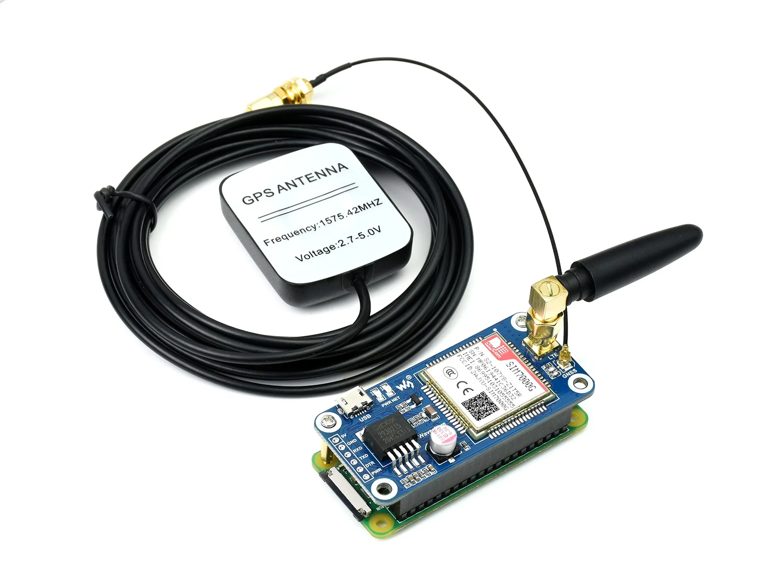 󽺺 , GNSS, ۷ι   SIM7000G NB-IoT / Cat-M / EDGE / GPRS HAT