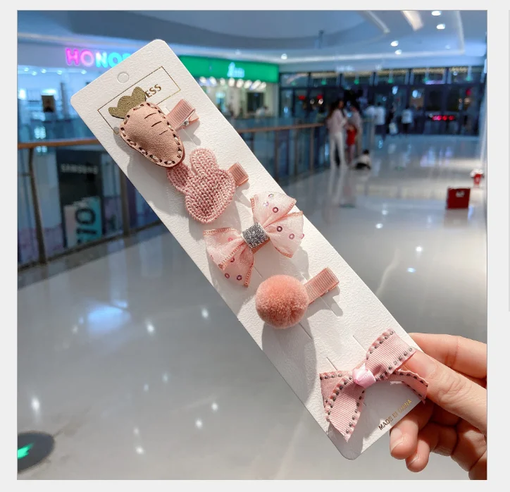5 шт./компл. детский обруч для волос, заколка для волос с фруктами цветы милый стиль для девушек в стиле принцессы; Симпатичные зажим детский комплект одежды принцессы с принтом сбоку зажим для волос аксессуары для волос