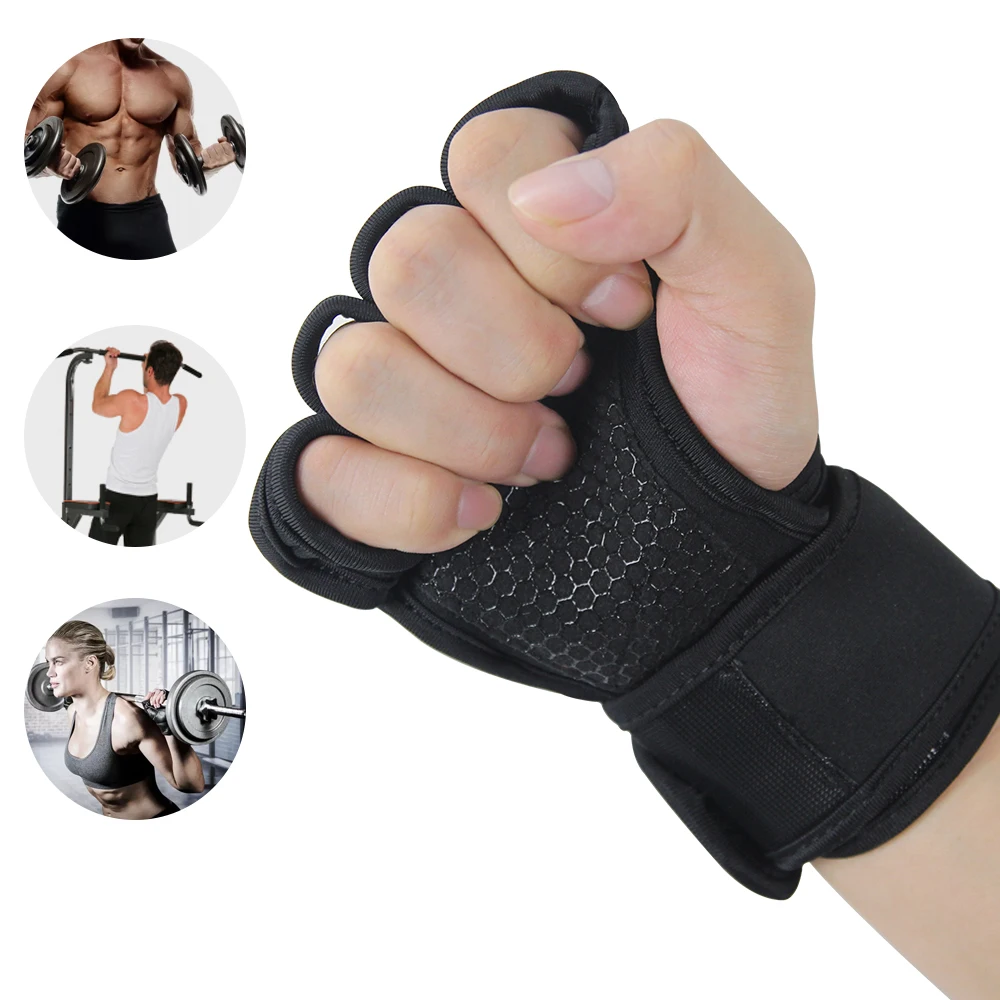 

Gym Wrist Band Crossfit Gloves Fitness Men Women Half Finger Workout Sports Equipment Weight Lifting Bodybuilding Hand Protector