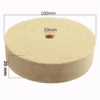 

5Pcs 4inch 100mm Polishing Wheel Wool Felt Polisher Buffing Pad Disc Buffer For Rotary Tool Wood Metal Polishing
