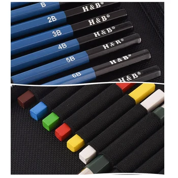 

Sketch Pencil 51pcs Art Supplies Portable Sketch Pencil Set Painting Tool Set Crafts Stationery Artist Graffiti Student Drawing