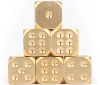 

Brass Dice, Pure Copper Metal Solid Chrome Hand-polished Bar Supplies Creative Mahjong Sieve