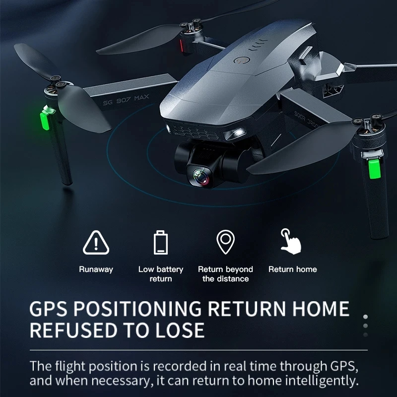 Квадрокоптер SG907 MAX 4k HD Профессиональный с камерой и 3-осевым шарнирным держателем