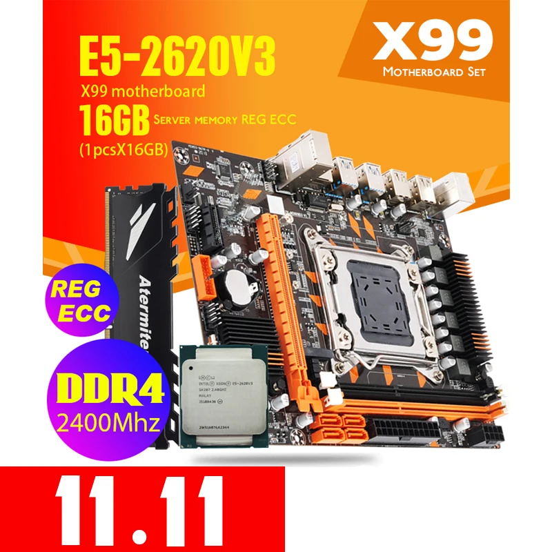 Материнская плата Mini X99 DDR4 материнские платы оперативная память PC4 процессор xeon E5