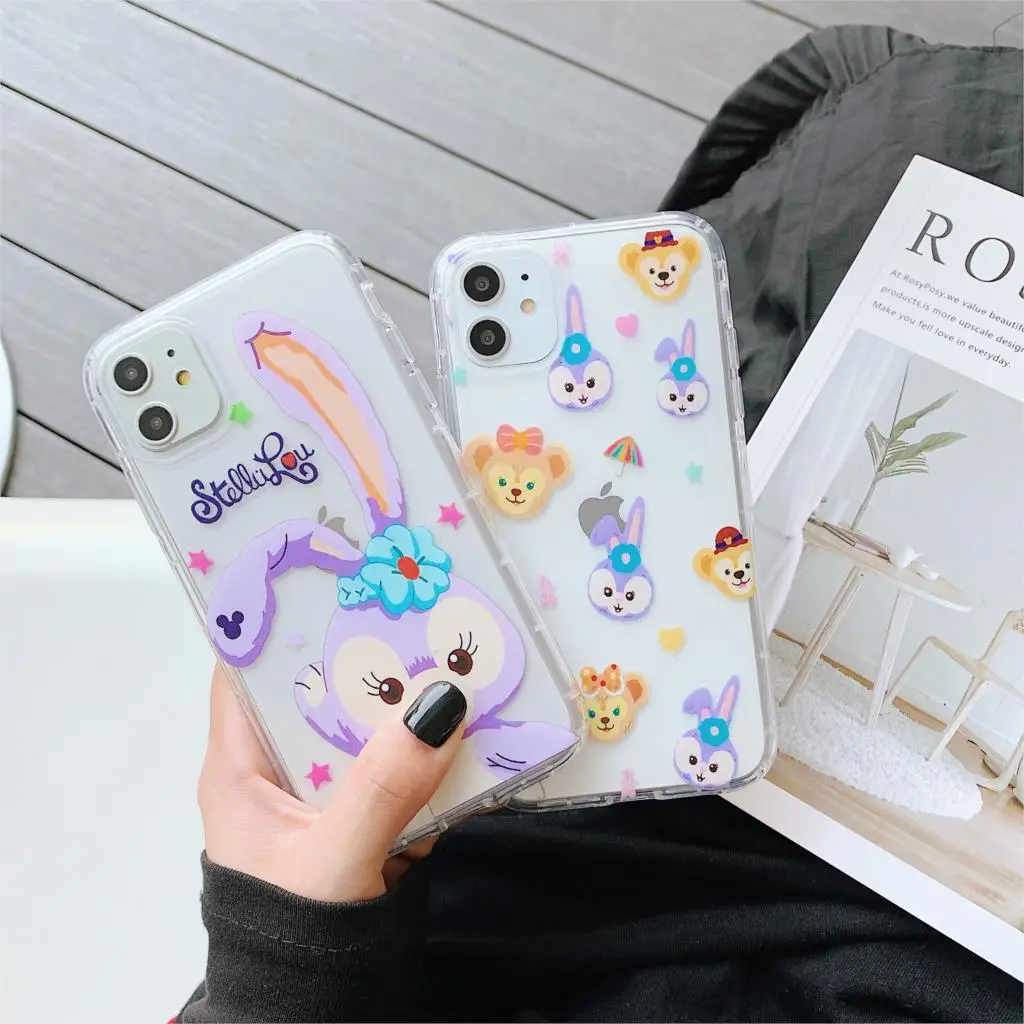 

Phone Case for iphone7 11 Transparent cartoon rabbit For Iphone X XS 6 6s 8 Plus soft Silicone cover tpu