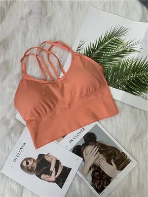 orange FlowerDance бюстгальтер для йоги спортивный укороченный топ женский бюстгальтер Femme спортивный пуш-ап Фитнес хлопок бег эластичная активная одежда тренировки - Цвет: orange