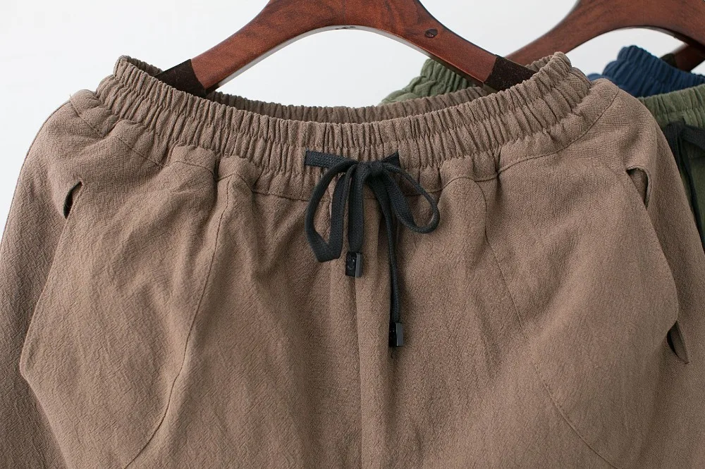 LZJN 2019 Winter Warm Men Thick Pants Double Layer Quilted Casual Pockets Male Winter Joggers Drawstring Cotton Linen Trousers (37)