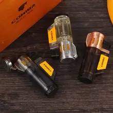 COHIBA 3 струйная зажигалка с горелкой Winproof пластиковые зажигалки бутан карманный металлический прикуриватель для мужчин аксессуары для сигар