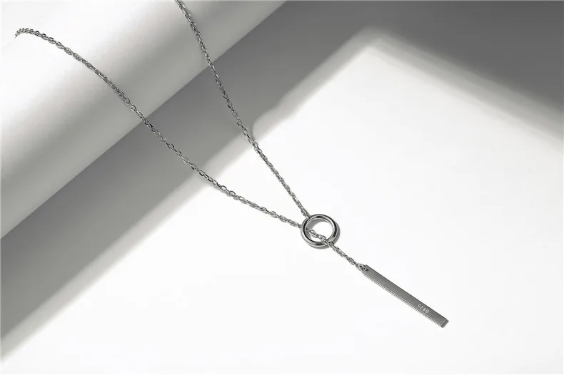 Sodrov 925 пробы серебряный бар кулон ожерелье Модные украшения подарок на День святого Валентина для женщин HN017