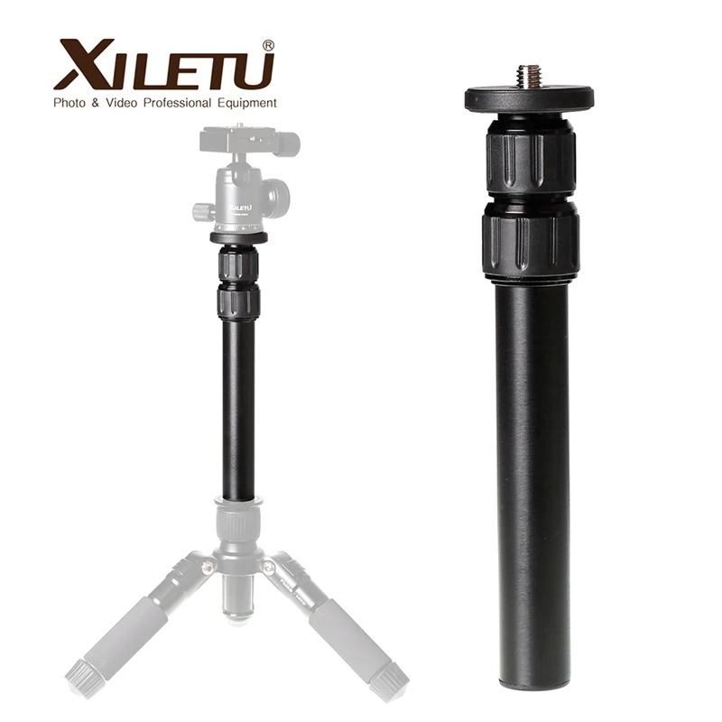 XILETU XM-263A Professional Aluminum Extension Rod Stick Pole 1/4 inch 3/8 for Thread Stabilizer Rod Monopod Tripod Central Axis