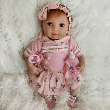 

16 Inches SDK Series Cute Realike Reborn Baby Doll Toy Set - SDK-111R2 Cloth Body Doll (Clothing As Shown)