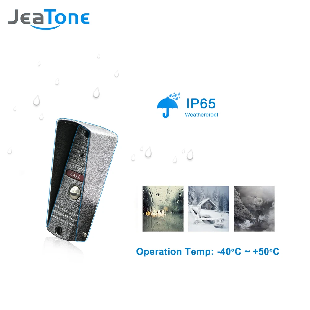JeaTone 4 дюйма со светодиодной подсветкой и высокой четкостью изображения видео домофон Системы дверной звонок 1200TVL Камера Автоматическое видео хранение выпуска разблокировать металлической дверной Звонок