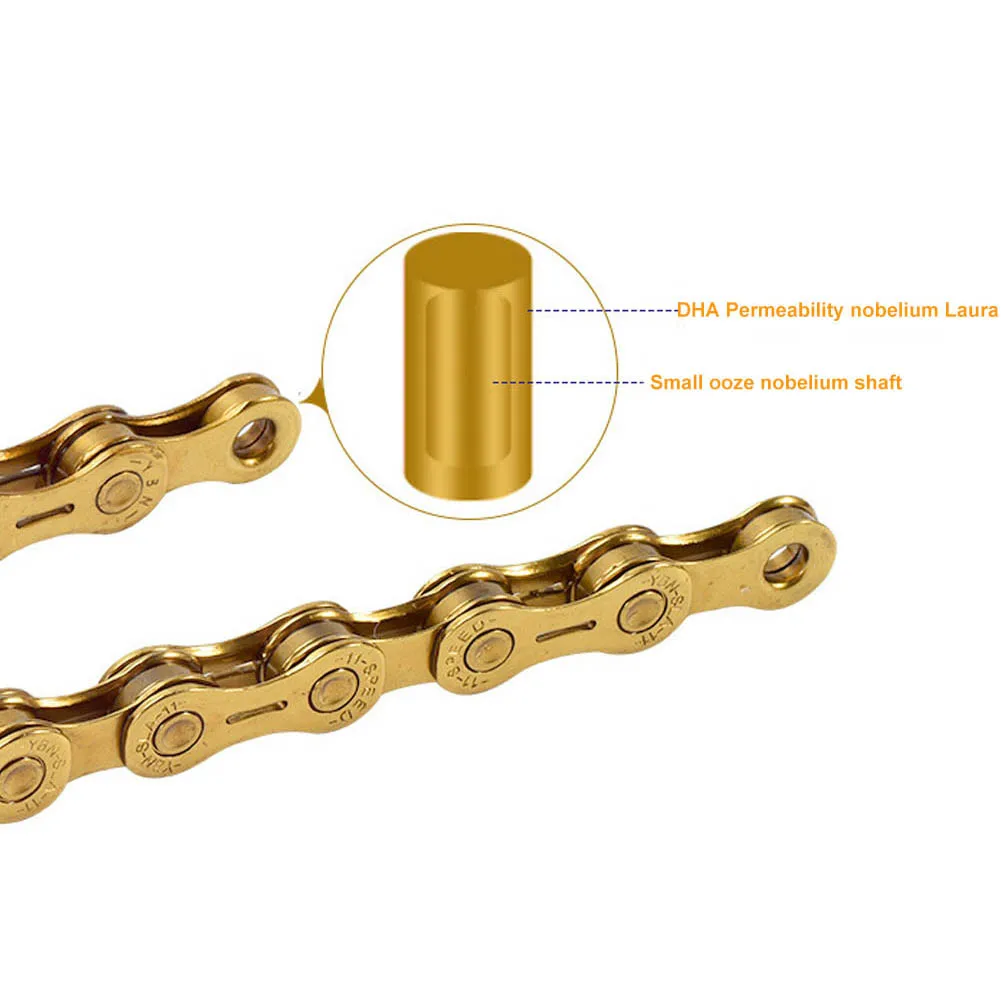 Сверхлегкие велосипедные цепи 10 скоростей, велосипедные цепи SLR, золотые полые цепи для шоссейного велосипеда MTB, для Shimano/SRAM/Campanolo системы
