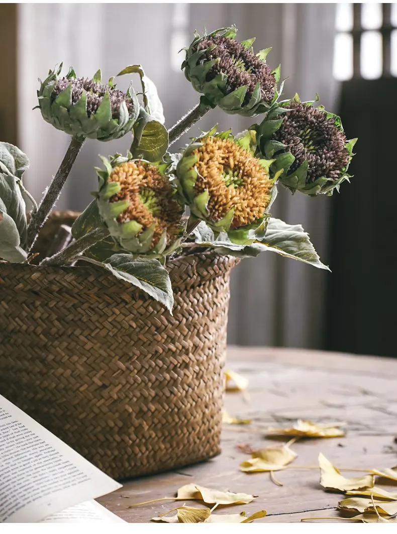 1Pcs Artificial Sunflower Fake Flower High Quality Simulation Silk Sunflower For Wedding Home Christmas Decoration QW16 (1)