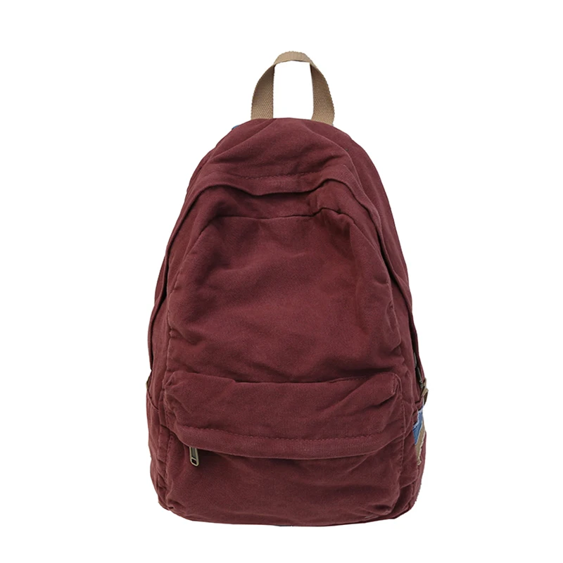 

Retro Backpack Solid Color Soft Breathable Large Capacity Backpack Simple