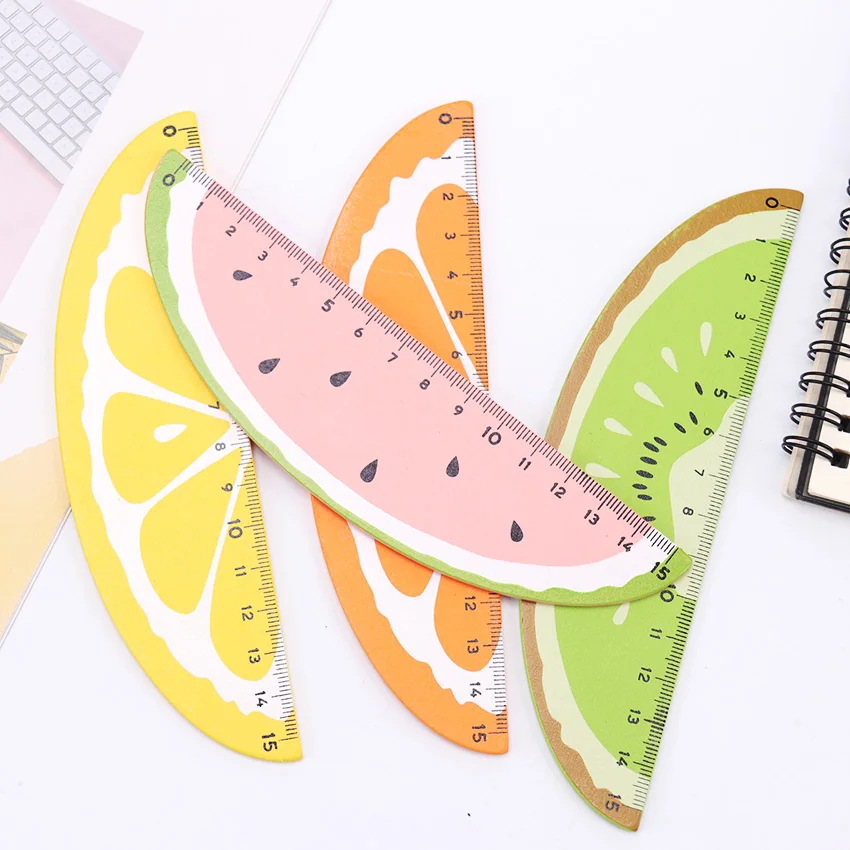 15cm Creative Fruit Straight Ruler Drafting Supplies Student Cute Stationery 