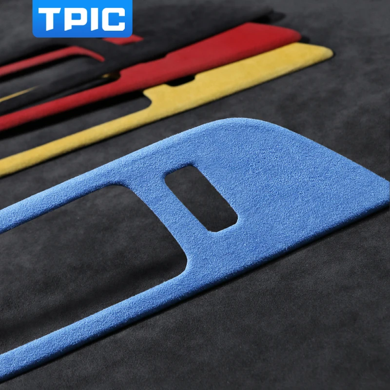 Alcantara Car Interior Moulding Door Handles Panel Cover Door Bowl Stickers Decals For Ford Mustang 2015~2020 Accessories