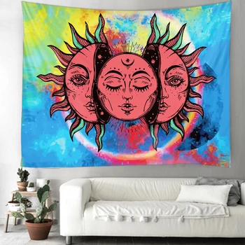 

Sun tapestry red sun goddess digital printing wall hangings psychedelic tapiz witchcraft wall cloth tapestry